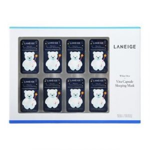 Korean Beauty Skincare -LANEIGE-White Dew Vita Capsule Sleeping Mask Set: 3g x 8pcs + Powder 0.1g 1box 8sets