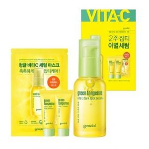 Korean Beauty Skincare -Goodal-Green Tangerine Vita C Dark Spot Serum Plus Special Set 4 pcs